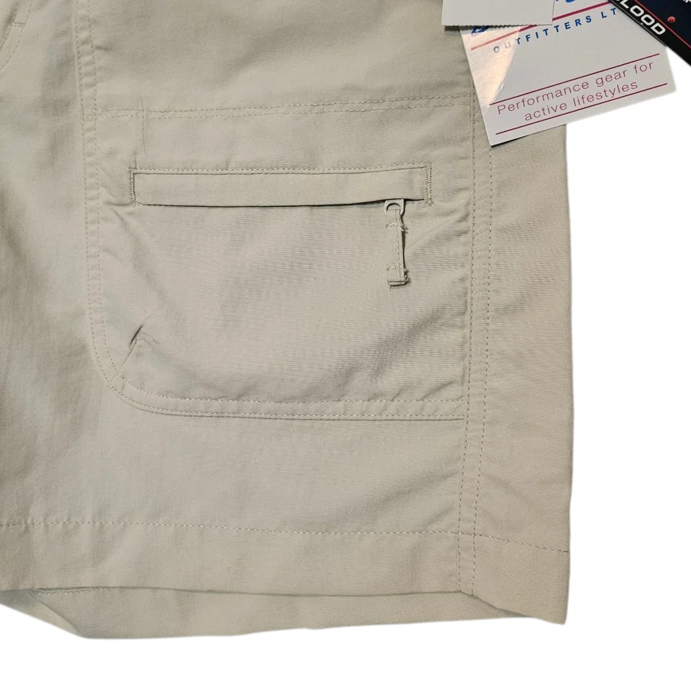 NWT Bimini Bay Shorts Stone Khaki Pocket High Waist Moisture Resistant s